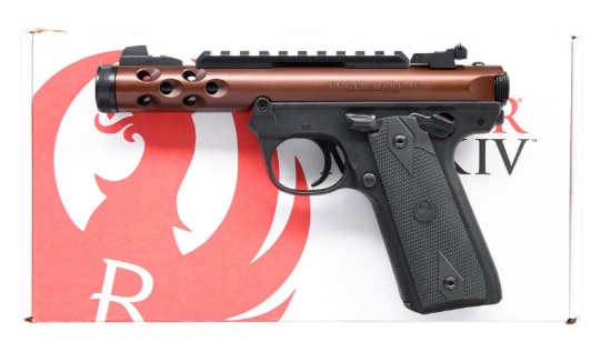 RUGER MARK IV 22/45 BRONZE LITE SEMI-AUTO PISTOL.