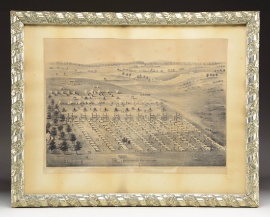 LITHOGRAPH DEPICTING THE CAMP OF THE 196th