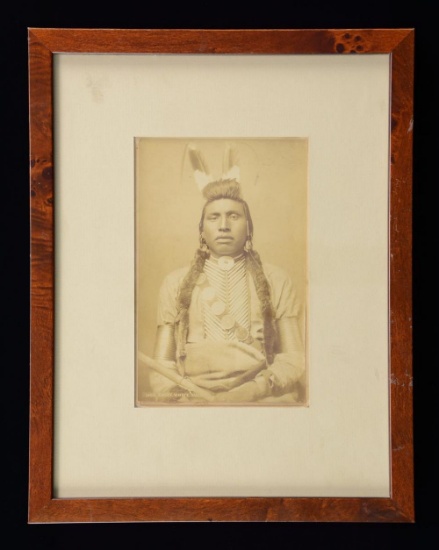 FRAMED CABINET CARD PHOTO OF LAKOTA CHIEF WHITE
