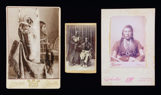 THREE NATIVE AMERICAN PHOTOGRAPHS.