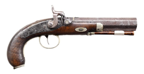 A.W. SPIES RETAILED PERCUSSION PISTOL.