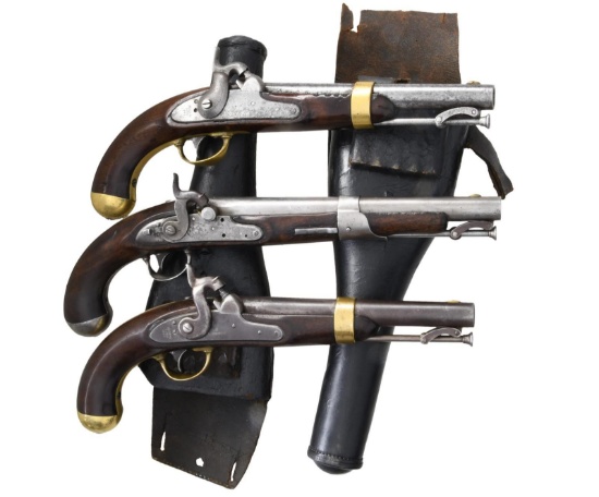 LOT OF 3 US PERCUSSION PISTOLS.