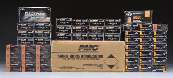 4 CASES & 13 BOXES (3,650 RDS.) 40 S&W AMMO.