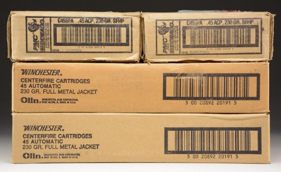 4 CASES (4,000 RDS.) 45 ACP AMMO.