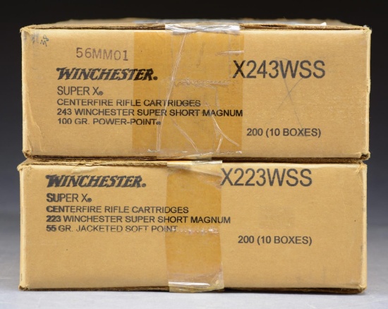 2 CASES (400 RDS.) WINCHESTER 223 WSSM 55 GR.