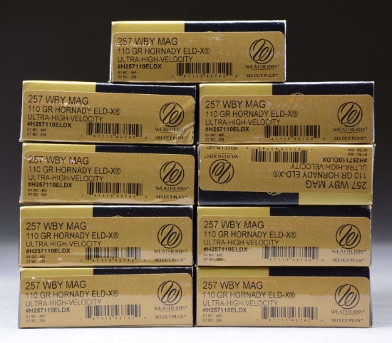 180 RDS. (9 BOXES) WEATHERBY 257 WBY MAG. AMMO.