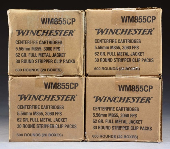 4 SEALED CASES (2,400 RDS.) WINCHESTER 5.56 NATO
