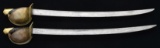 2 US M1860 NAVAL CUTLASSES BY AMES.