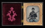 FINE TINTED SIXTH PLATE TINTYPE OF UNION