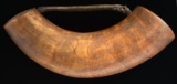 A FASCINATING FOLK ART CARVED STORAGE HORN OF