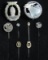 2 WWII GERMAN KRIEGSMARINE BADGES & 6 STICKPINS.