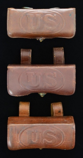 3 US 1896 PATTERN CARTRIDGE BOXES FOR 38 REVOLVER