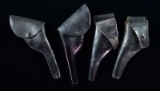 4 BLACK BRIDLE LEATHER 38-DA REVOLVER HOLSTERS;