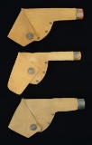 3 US NAVY MILLS WOVEN WEB REVOLVER HOLSTERS AS