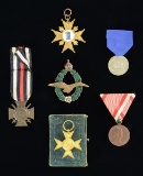 6 IMPERIAL GERMAN/AUSTRIAN MEDALS & BADGES.