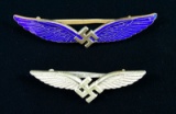 TWO WWII GERMAN CIVIL AVIATOR BADGES.