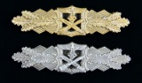 TWO WWII GERMAN CLOSE COMBAT CLASPS.