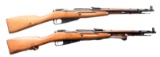 2 POLISH M44 MOSIN NAGANT BOLT ACTION CARBINES.
