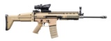 FDE FN SCAR 16S RIFLE WITH TRIJICON AGOG SIGHT.