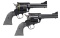 CONSECUTIVE PAIR OF RUGER NM BLACKHAWK REVOLVERS.