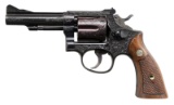 ENGRAVED SMITH & WESSON PRE-MODEL 15 DA REVOLVER.