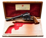 RUGER MAHOGANY CASED OM SUPER BLACKHAWK REVOLVER.