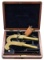 CASED PAIR ALL BRASS SCREW BARREL BOXLOCK