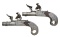 INTERESTING PAIR OF SCREW BARREL FLINTLOCK FOLDING