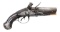 FRENCH DOUBLE FLINTLOCK POCKET PISTOL.