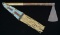 MISSOURI WAR HATCHET WITH BEADED DROP.