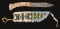 NATIVE AMERICAN KNIFE AND BEADED SHEATH.