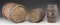 TWO GUNPOWDER KEGS & LIQUOR KEG.