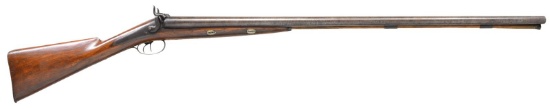 BRITISH SXS PERCUSSION SHOTGUN RETAILED BY H. E.