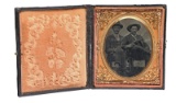 RARE SIXTH PLATE TINTYPE SHOWING CIVIL WAR LEMAT