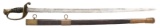 FINE CONFEDERATE BISSONNETTE OFFICER SWORD, ETCHED