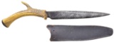 RARE & EARLY WILLIAM DADLEY BOWIE KNIFE & SHEATH.