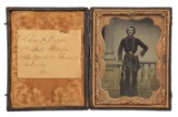 FINE QUARTER PLATE RUBY AMBROTYPE OF LT. CHARLES