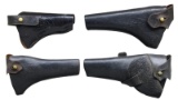 4 US NAVY FROG BLACK BRIDLE LEATHER HOLSTERS AS