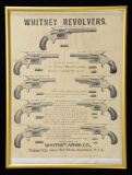 LARGE RARE WHITNEY ARMS ILLUSTRATED AD SHEET.