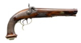 UNKNOWN SIDE BY SIDE PERCUSSION PISTOL.