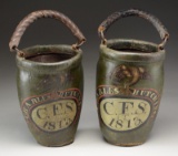 A FINE PAIR OF EARLY 19th CENTURY PAINTED FIRE
