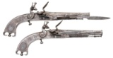GOOD PAIR OF SCOTTISH ALL METAL RAM'S HORN BUTT