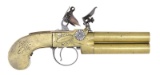 ALL BRASS O/U TAP ACTION FLINTLOCK SCREW BARREL