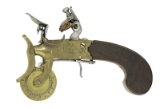 FLINTLOCK BRASS BOXLOCK POWDER TESTER BY JAMES