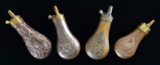 4 PISTOL POWDER FLASKS.