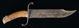 BLACKSMITH FORGED LARGE CLIP POINT BOWIE KNIFE.
