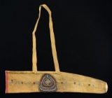 GOOD NORTHEAST INDIAN BUFFALO HIDE ARROW QUIVER.