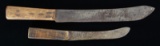 TWO BUTCHER KNIVES.