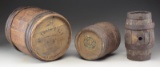 TWO GUNPOWDER KEGS & LIQUOR KEG.