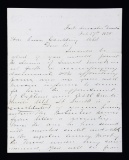GEORGE A. CUSTER AUTOGRAPH LETTER, FORT ABRAHAM